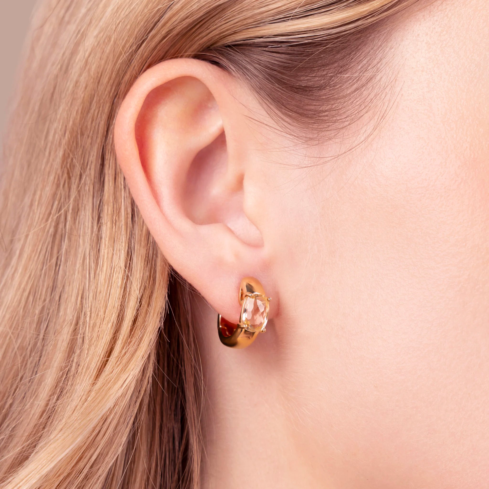 Orecchini a Cerchio con Prisma Gem Taglio Mosaico