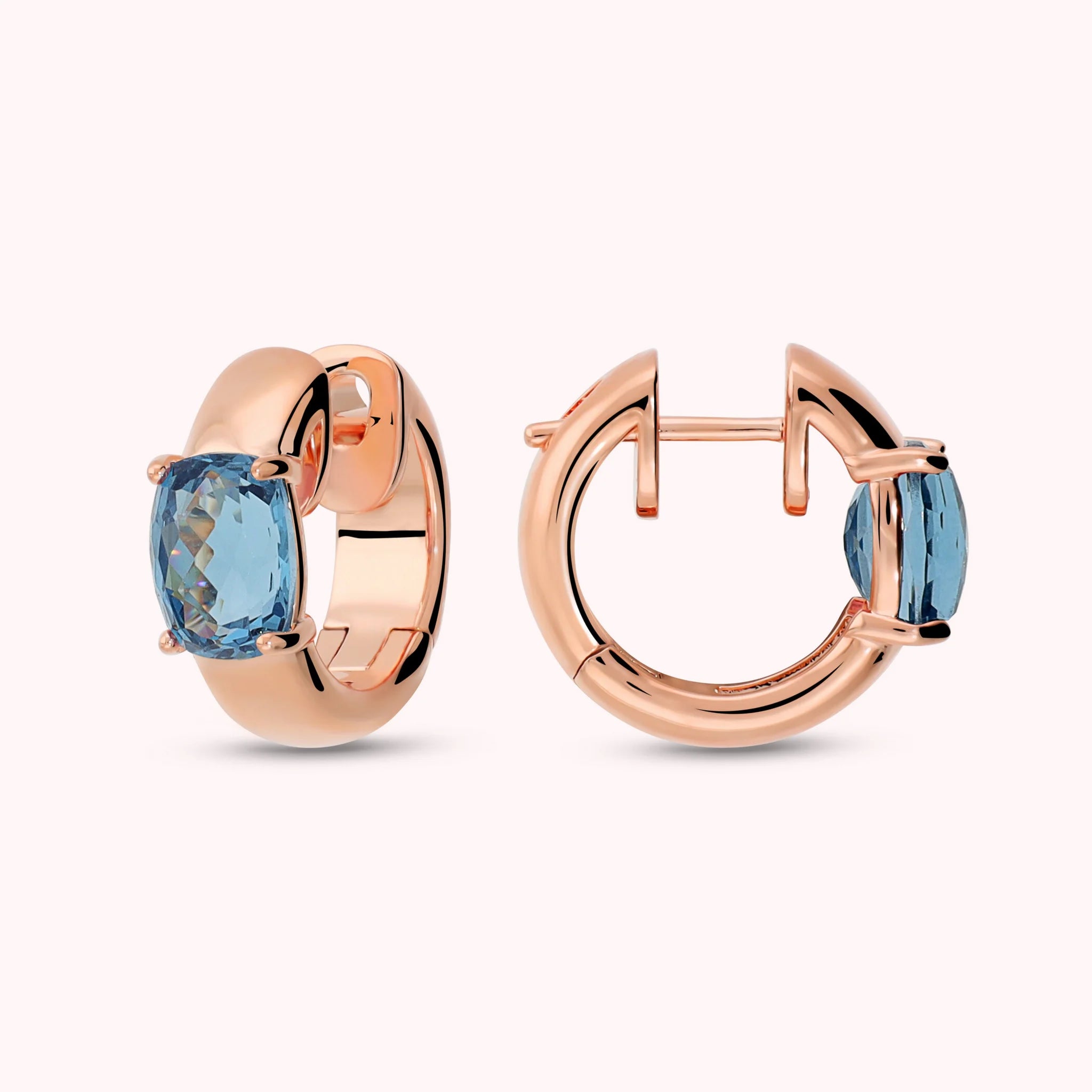 Orecchini a Cerchio con Prisma Gem Taglio Mosaico