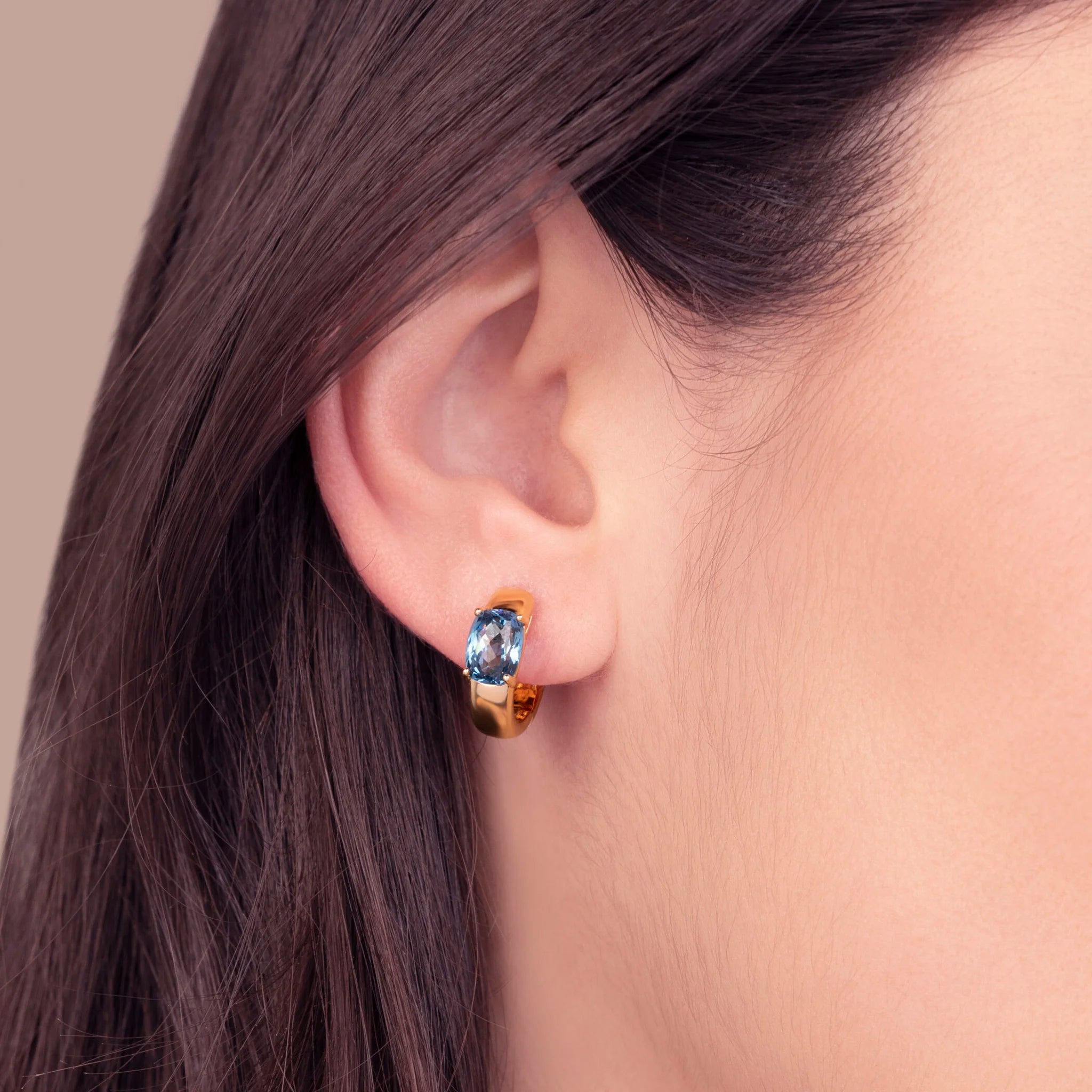 Orecchini a Cerchio con Prisma Gem Taglio Mosaico