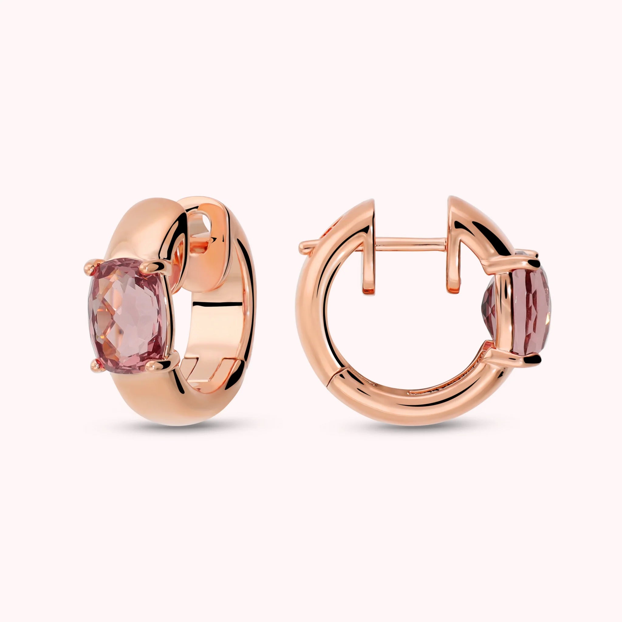 Orecchini a Cerchio con Prisma Gem Taglio Mosaico