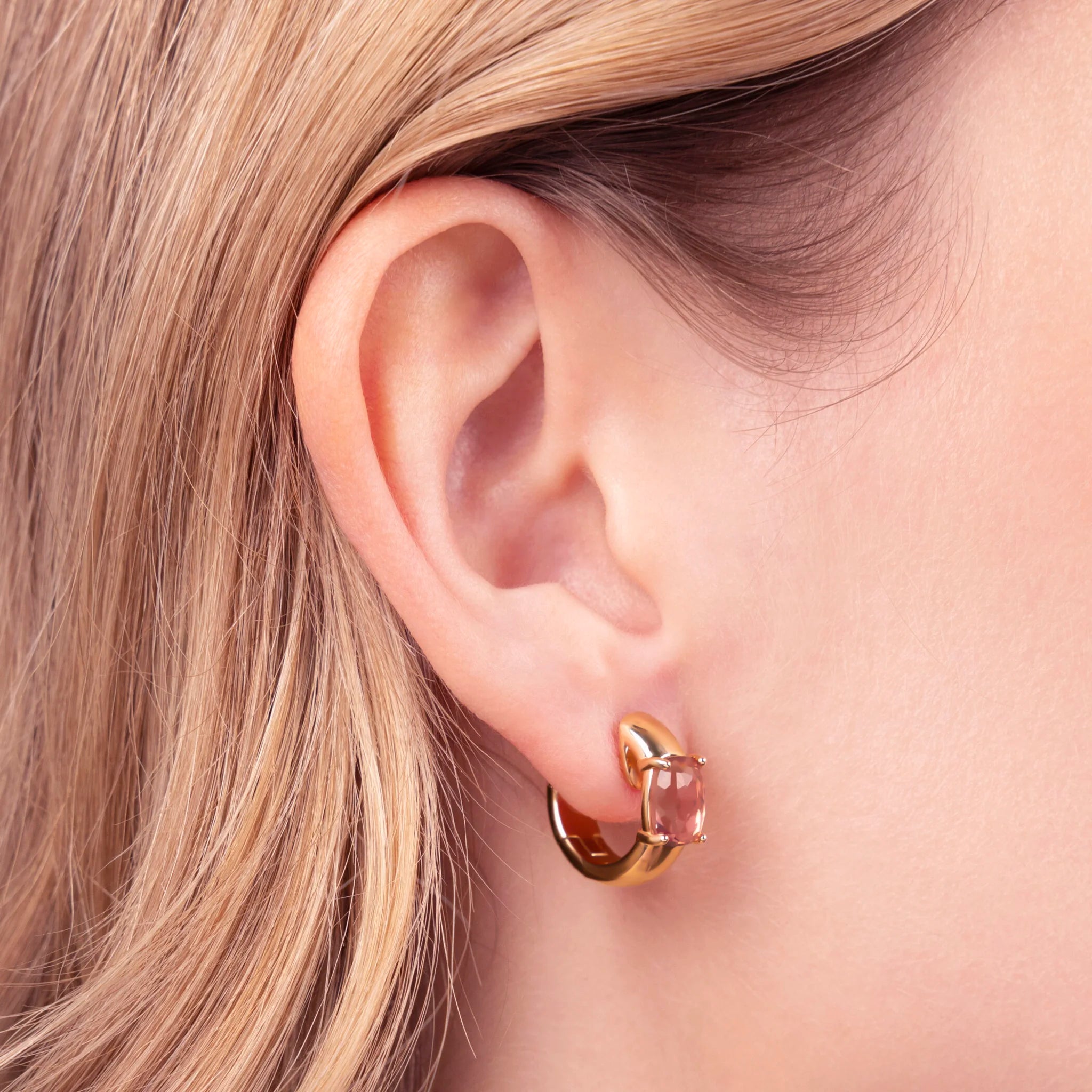 Orecchini a Cerchio con Prisma Gem Taglio Mosaico