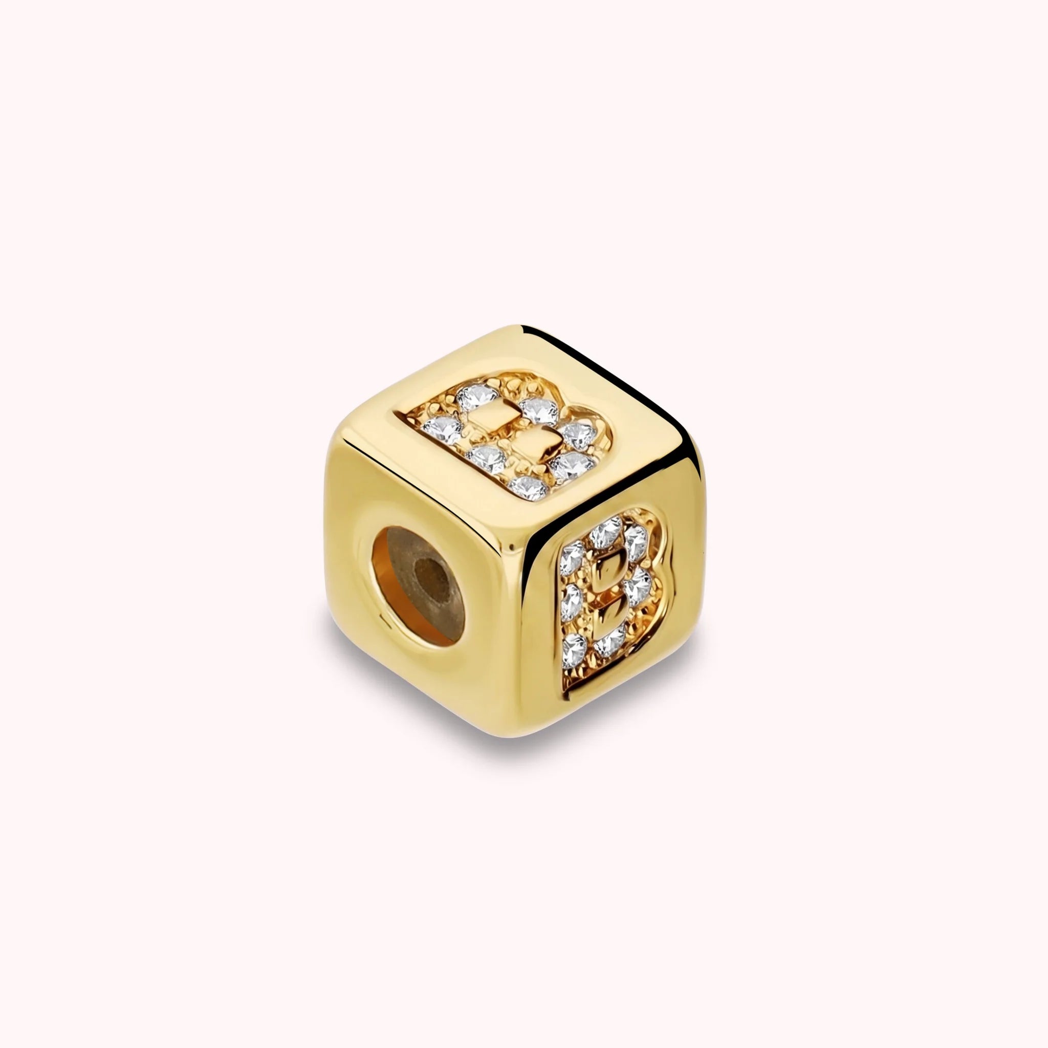 Dado Lettera B con Cubic Zirconia