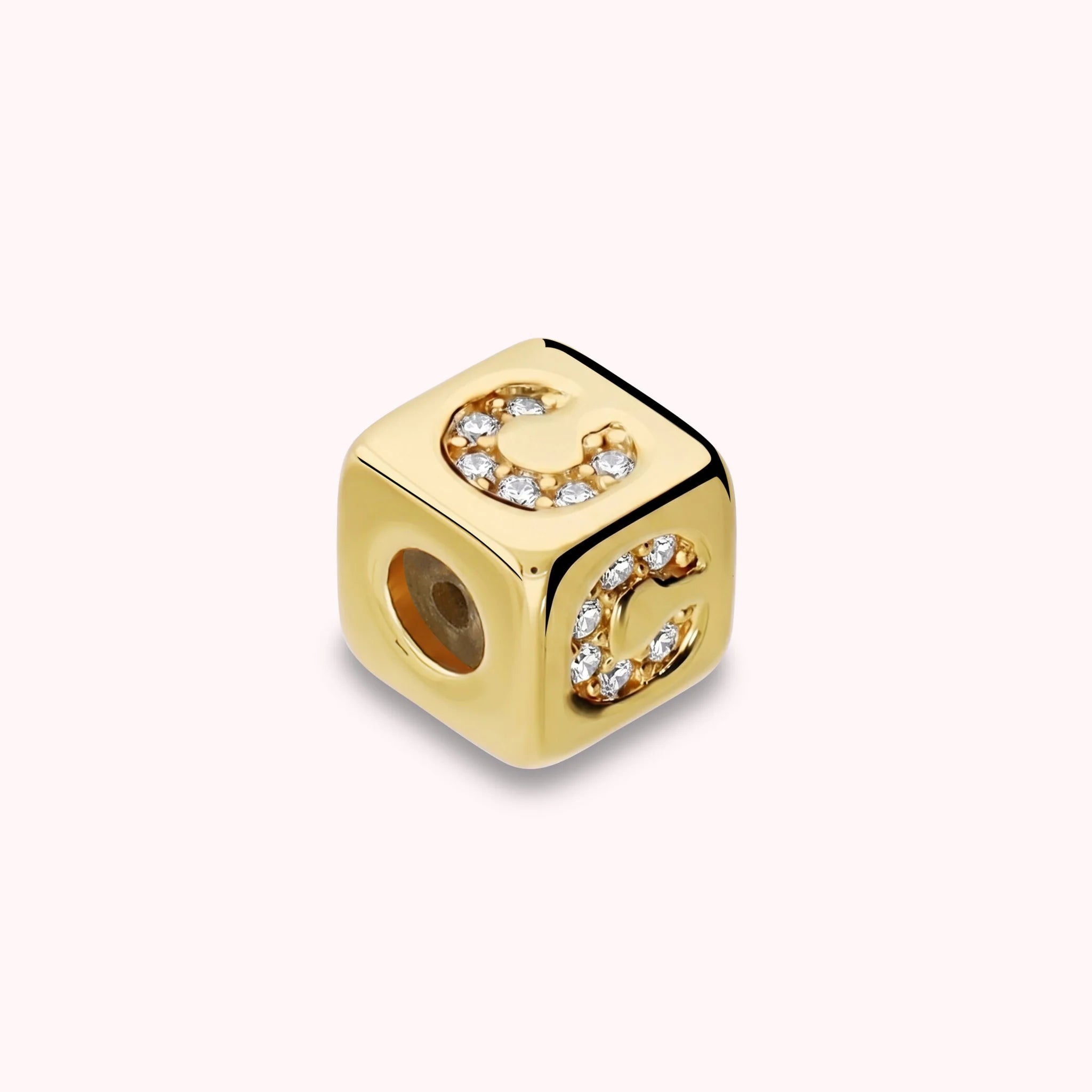 Dado Lettera C con Cubic Zirconia