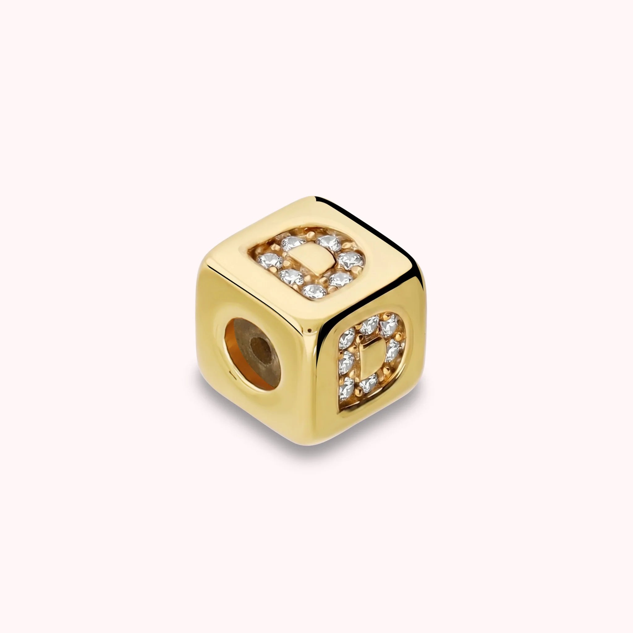 Dado Lettera D con Cubic Zirconia