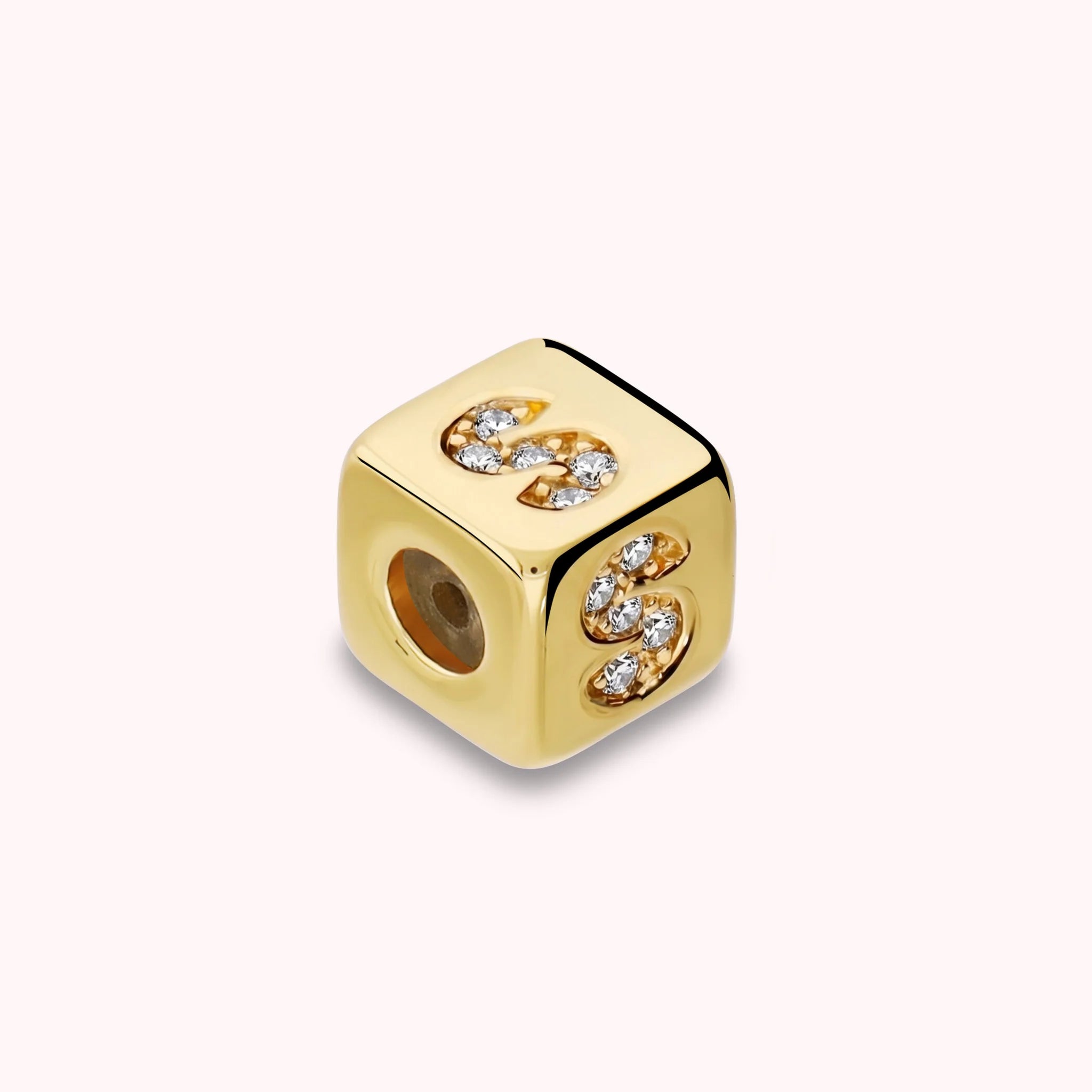 Letter S Dice with Cubic Zirconia