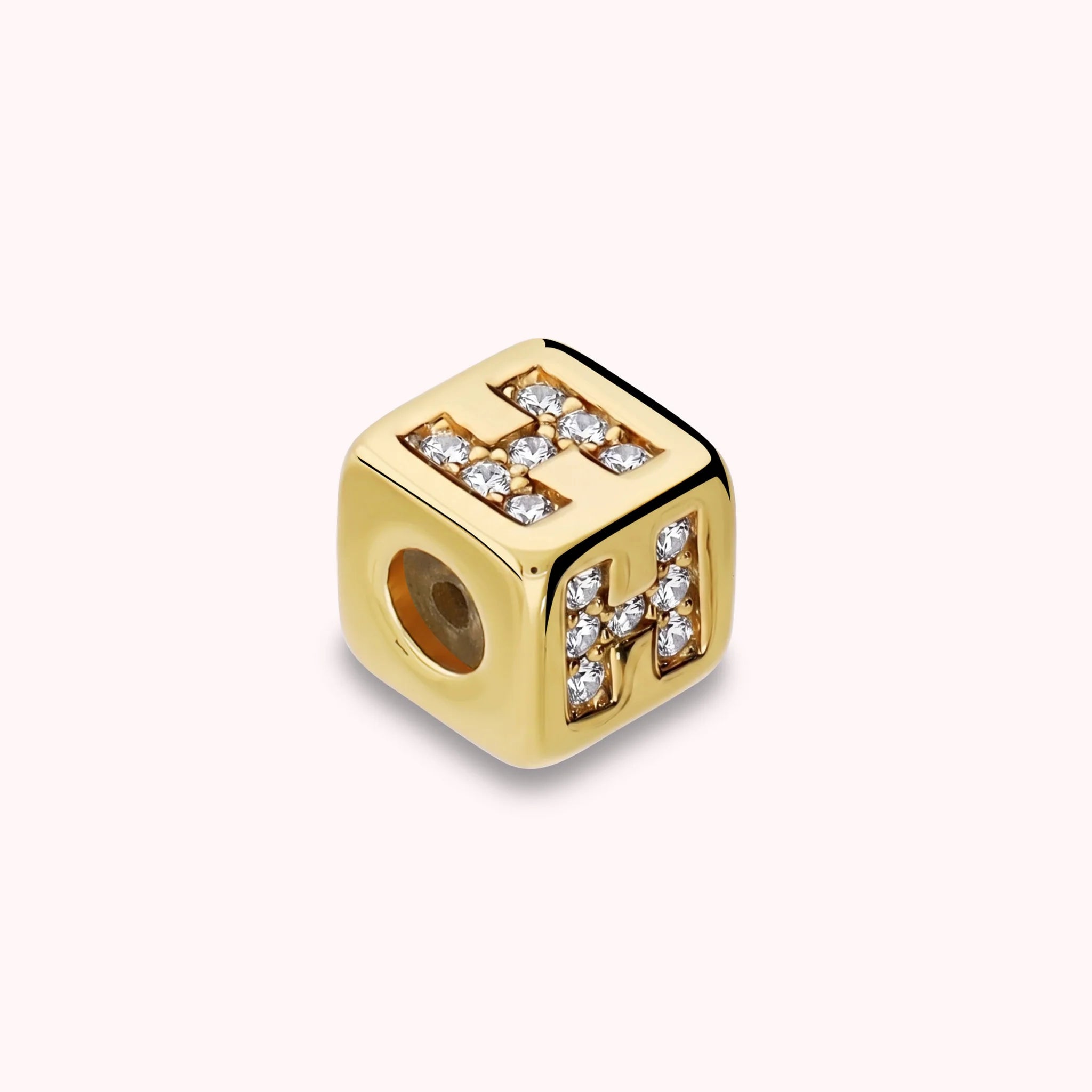 Dado Lettera H con Cubic Zirconia