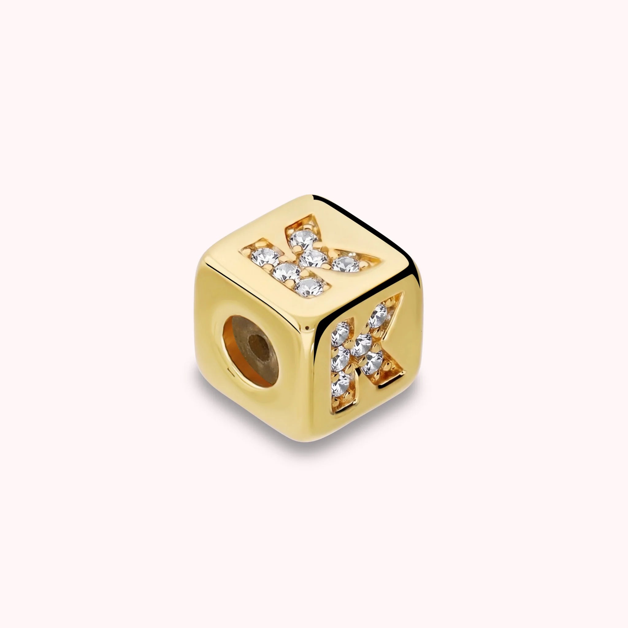 Dado Lettera K con Cubic Zirconia