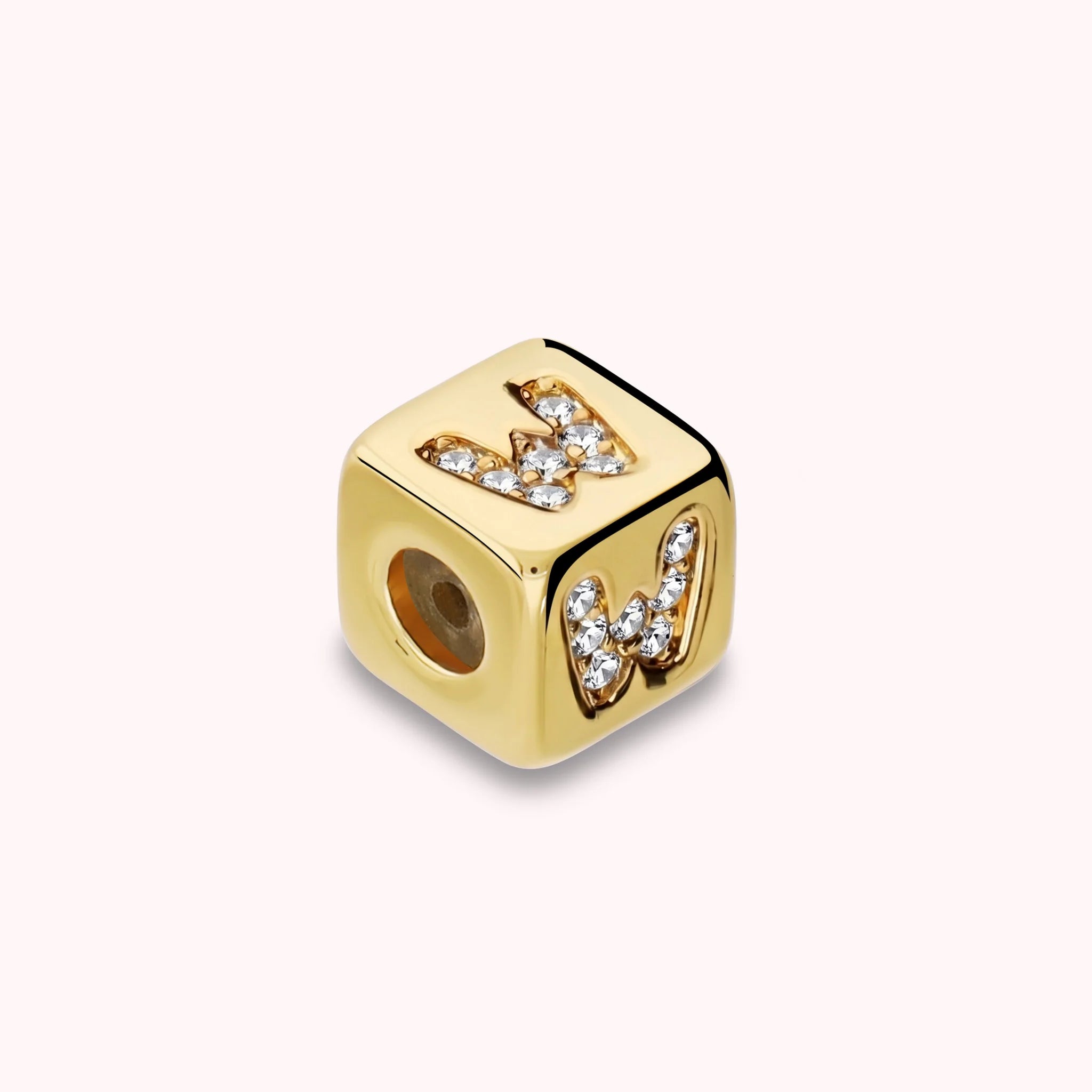 Dado Lettera W con Cubic Zirconia