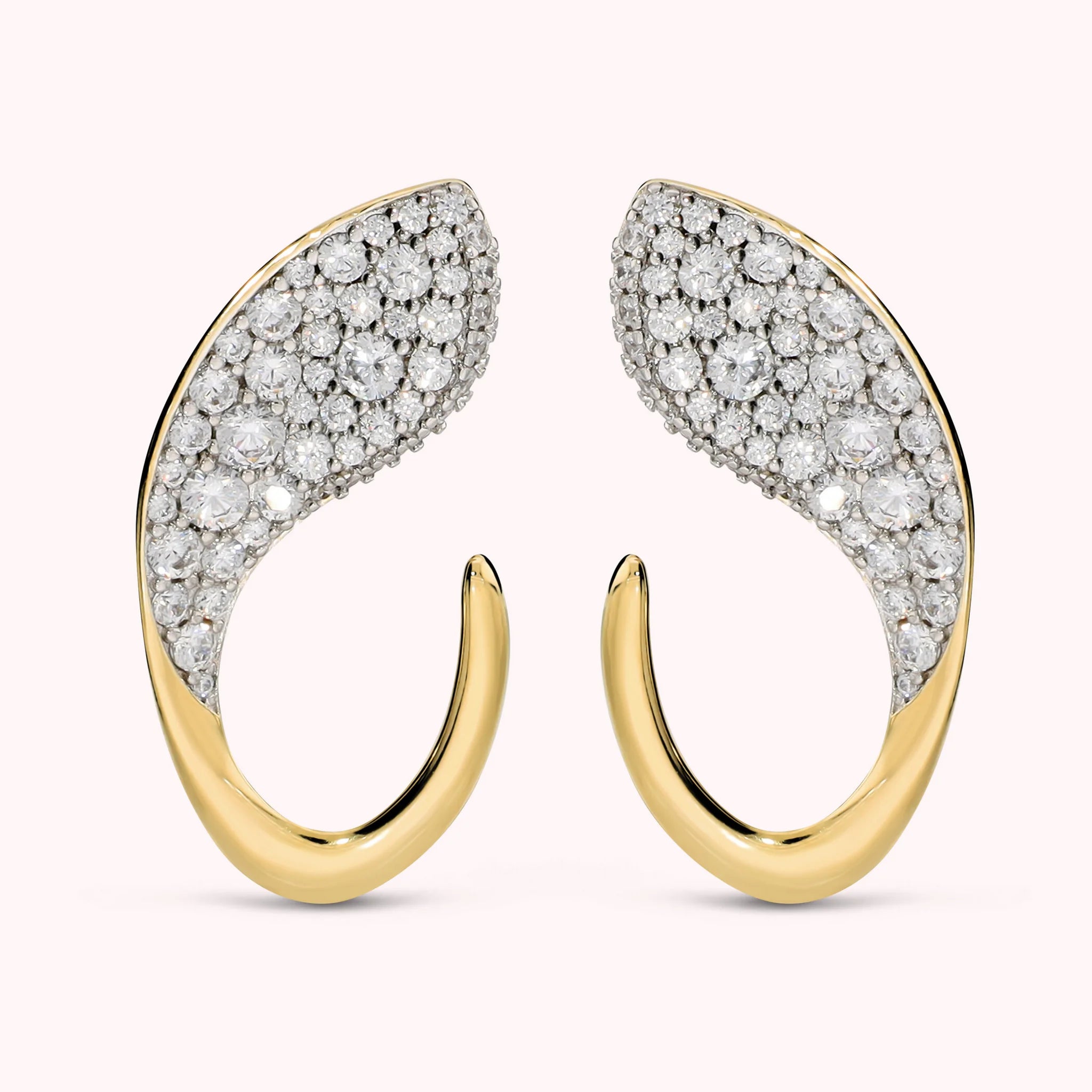 Orecchini Snake con Pavè in Cubic Zirconia Placcati Oro 18Kt