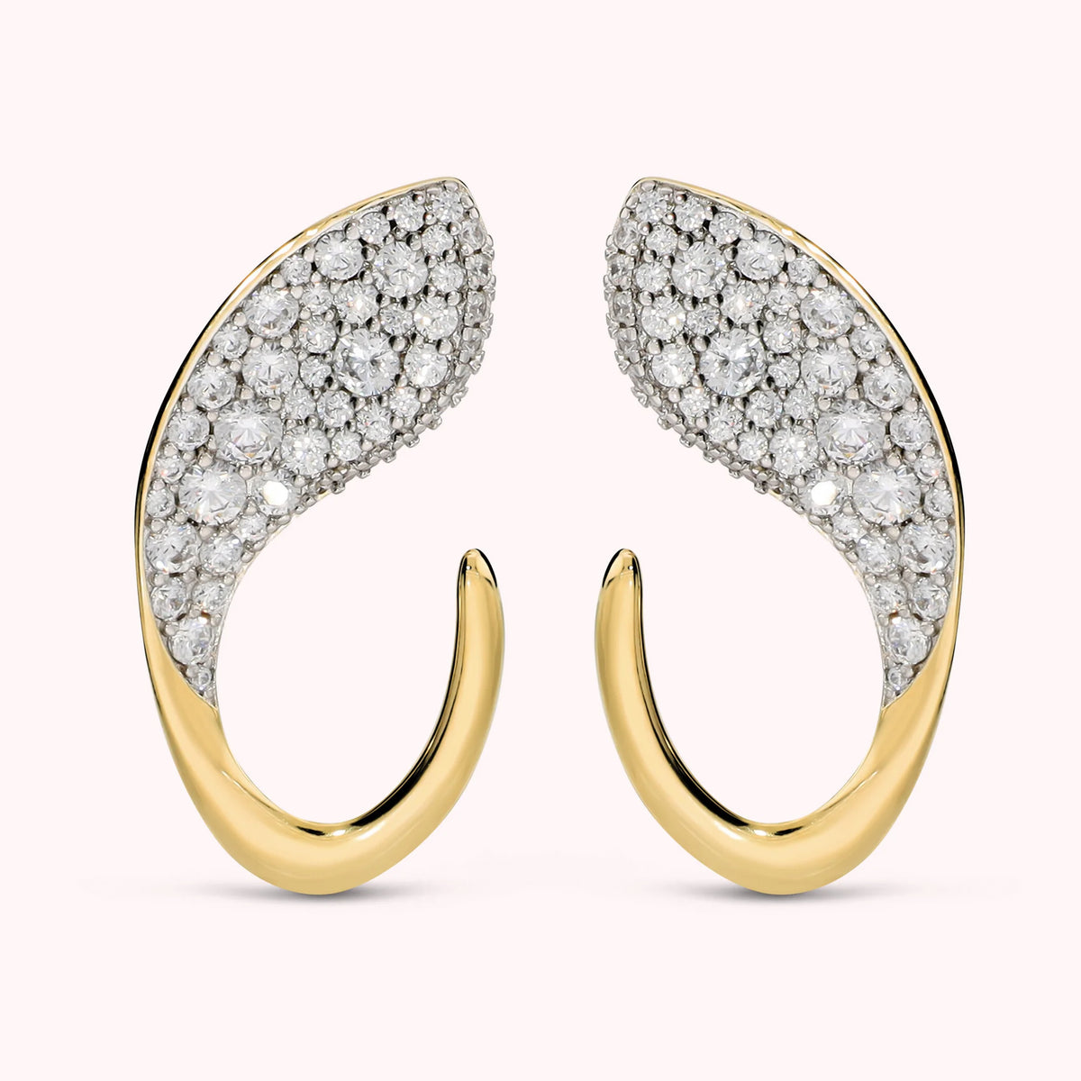Orecchini Snake con Pavè in Cubic Zirconia Placcati Oro 18Kt