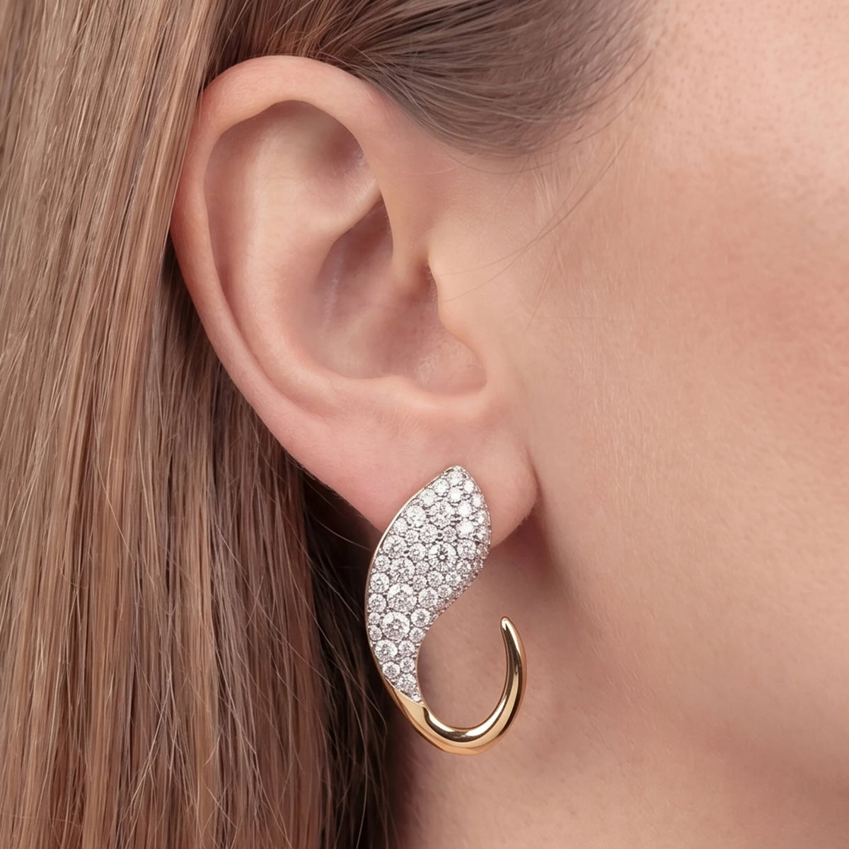 Orecchini Snake con Pavè in Cubic Zirconia Placcati Oro 18Kt