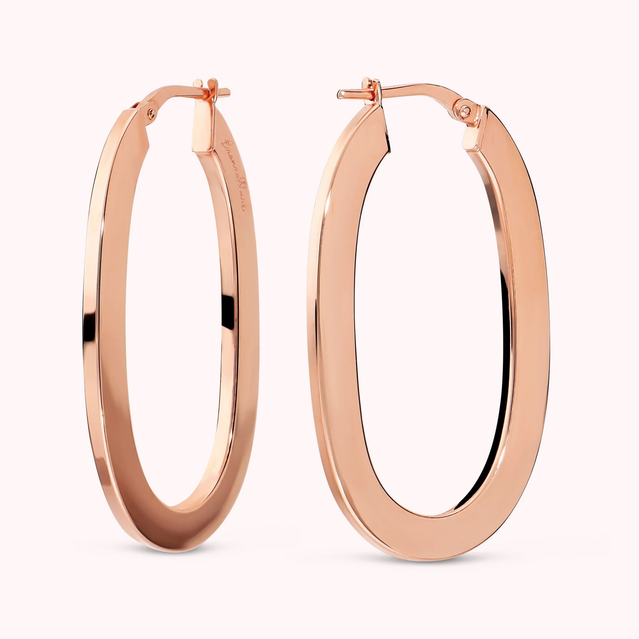Flat oval hoop earrings plated with 18Kt gold