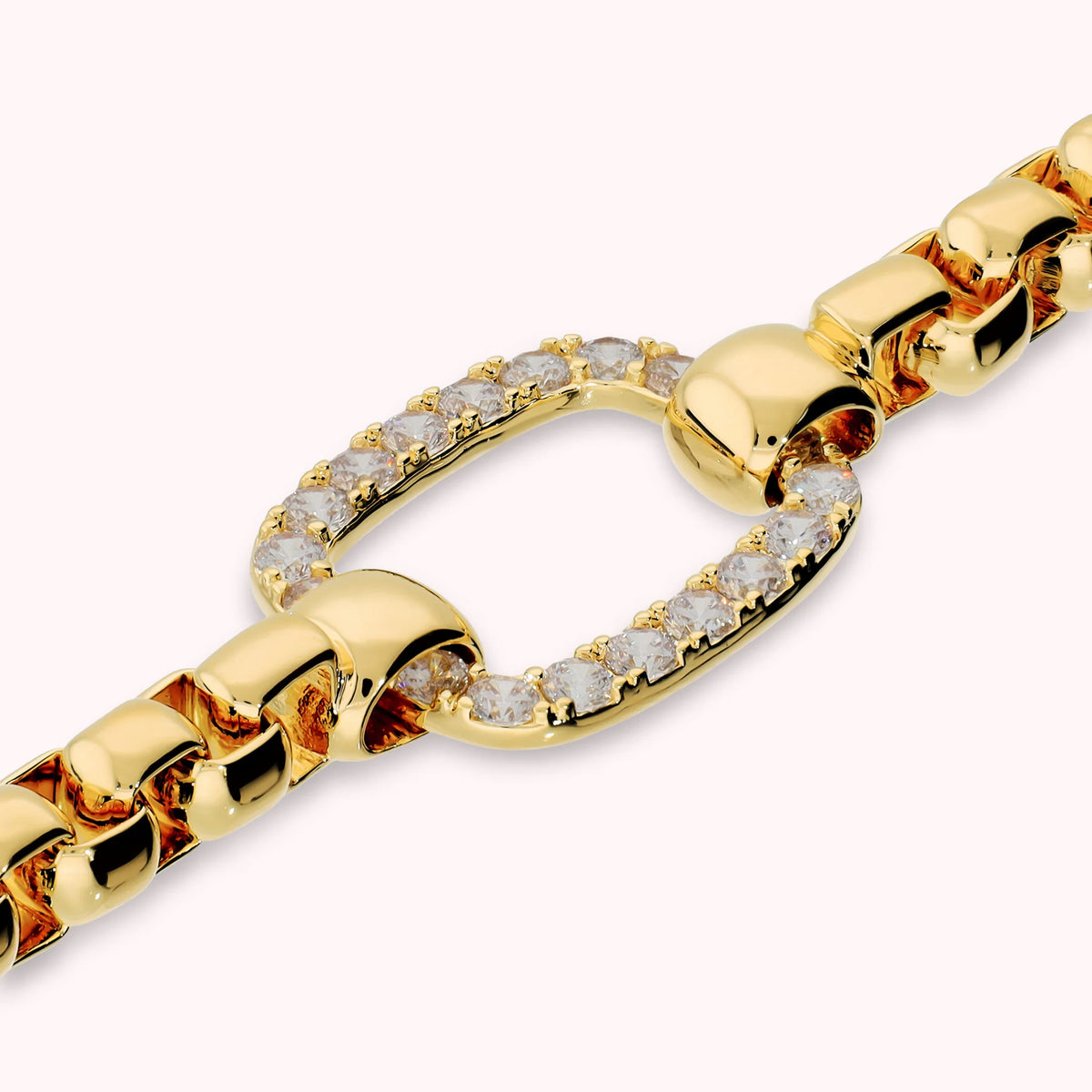 Bracciale con Elemento Rettangolare in Cubic Zirconia Placcato Oro 18Kt