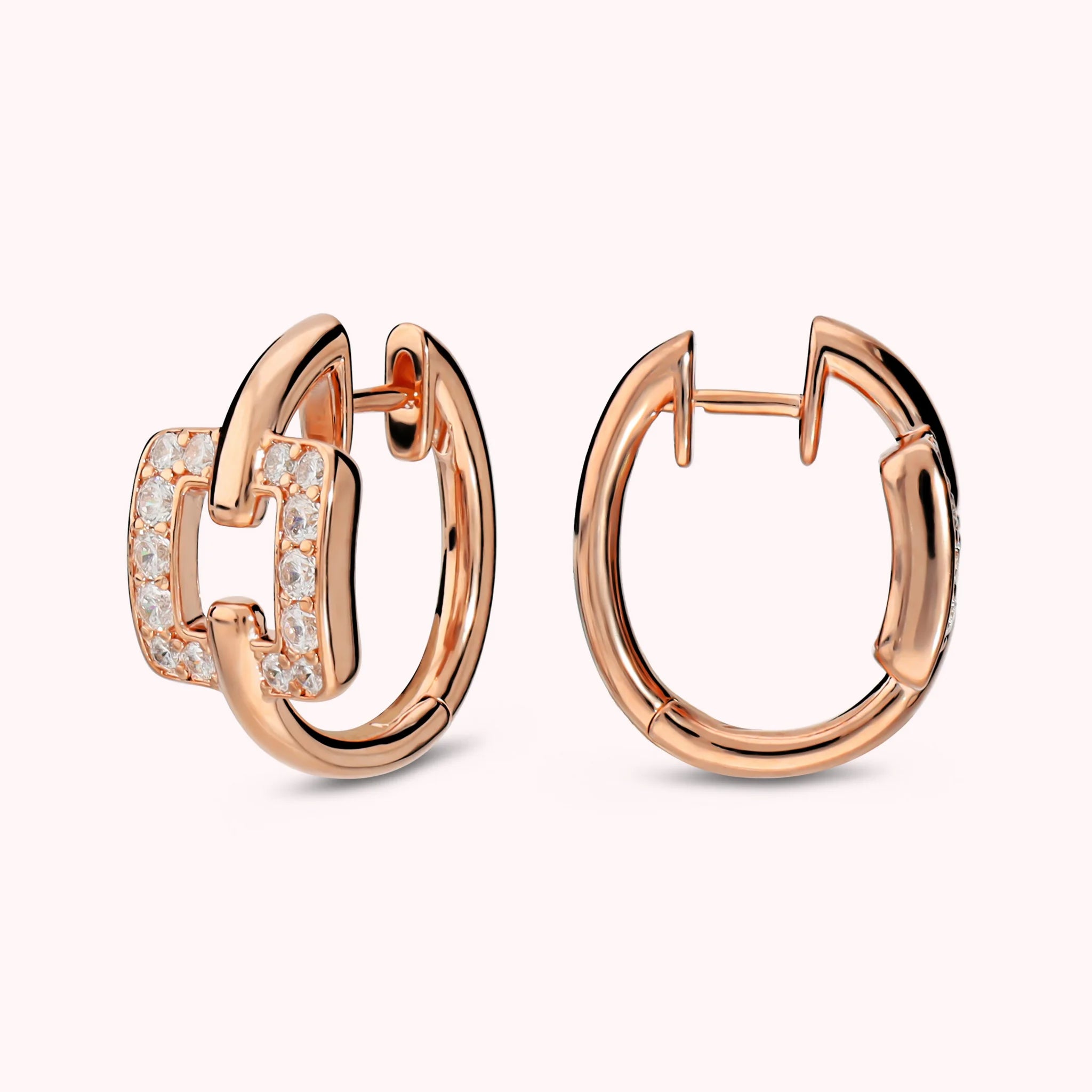 Orecchini con Quadrato in Cubic Zirconia Placcati Oro 18Kt