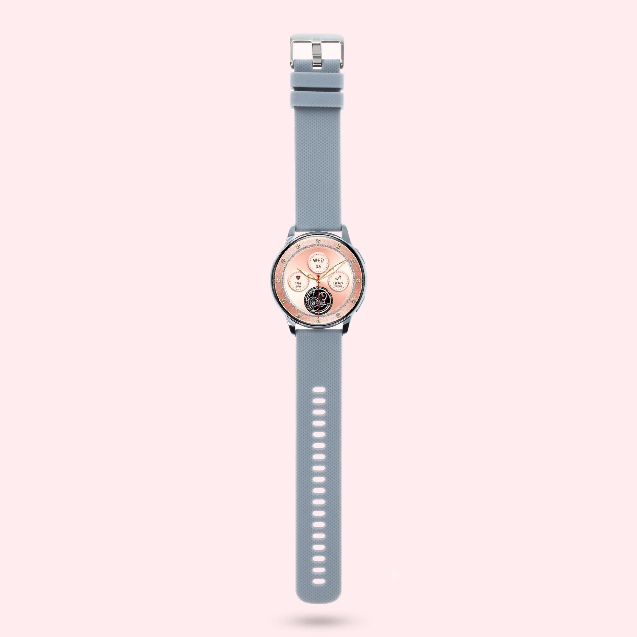 Smartwatch für Frauen - Silbernes Gehäuse, rund, 42 mm
