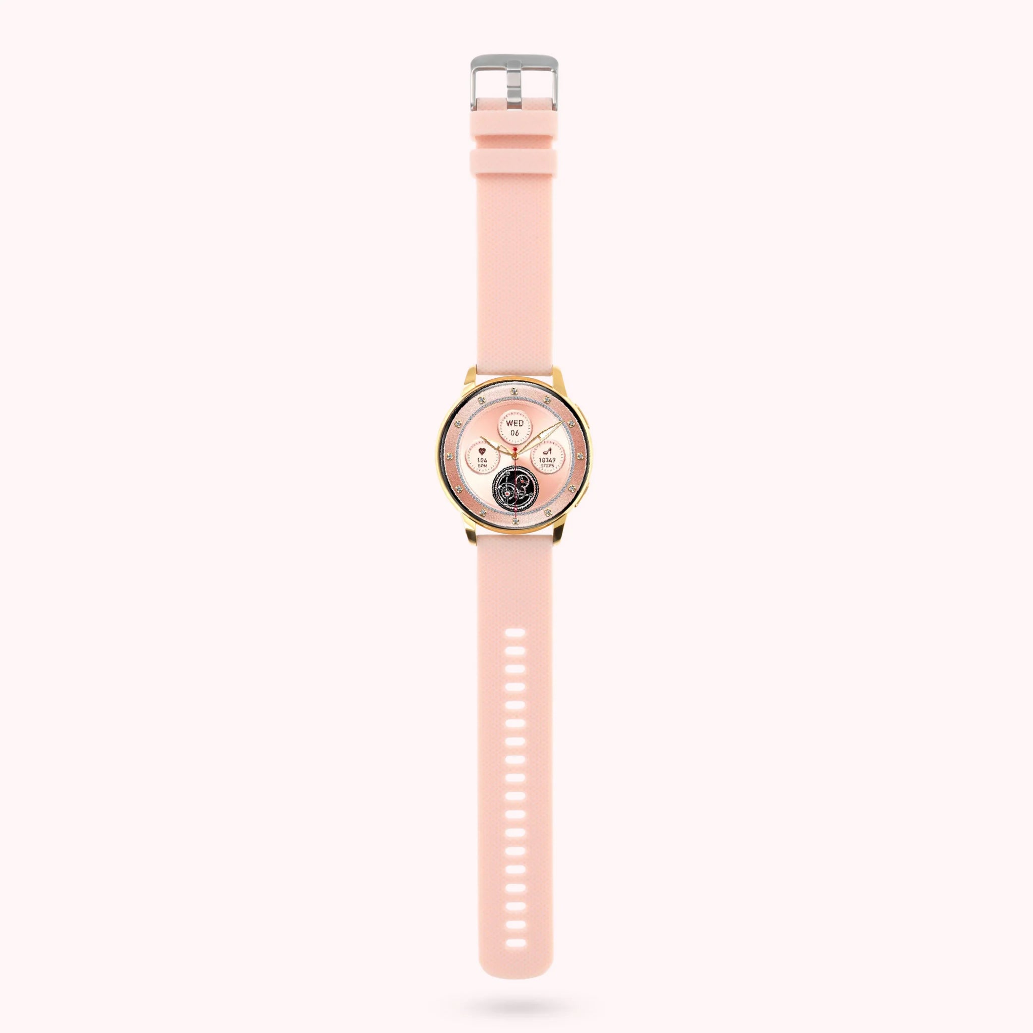 Smartwatch für Frauen - rundes goldenes Gehäuse 42mm