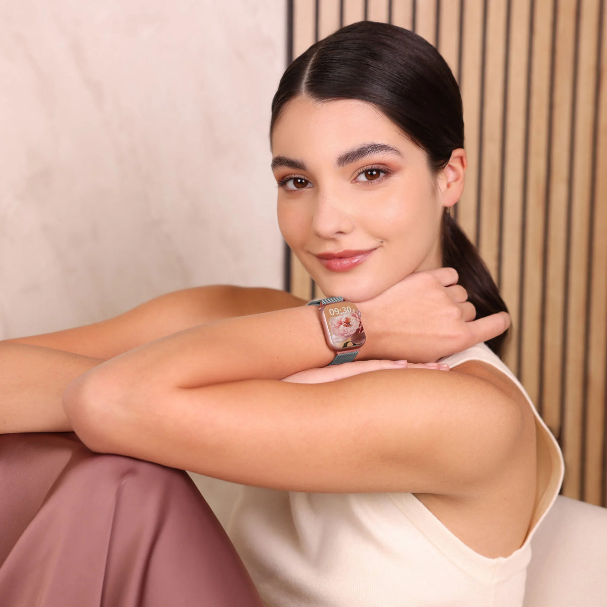 Bracelet Smartwatch en acier - Fermeture magnétique