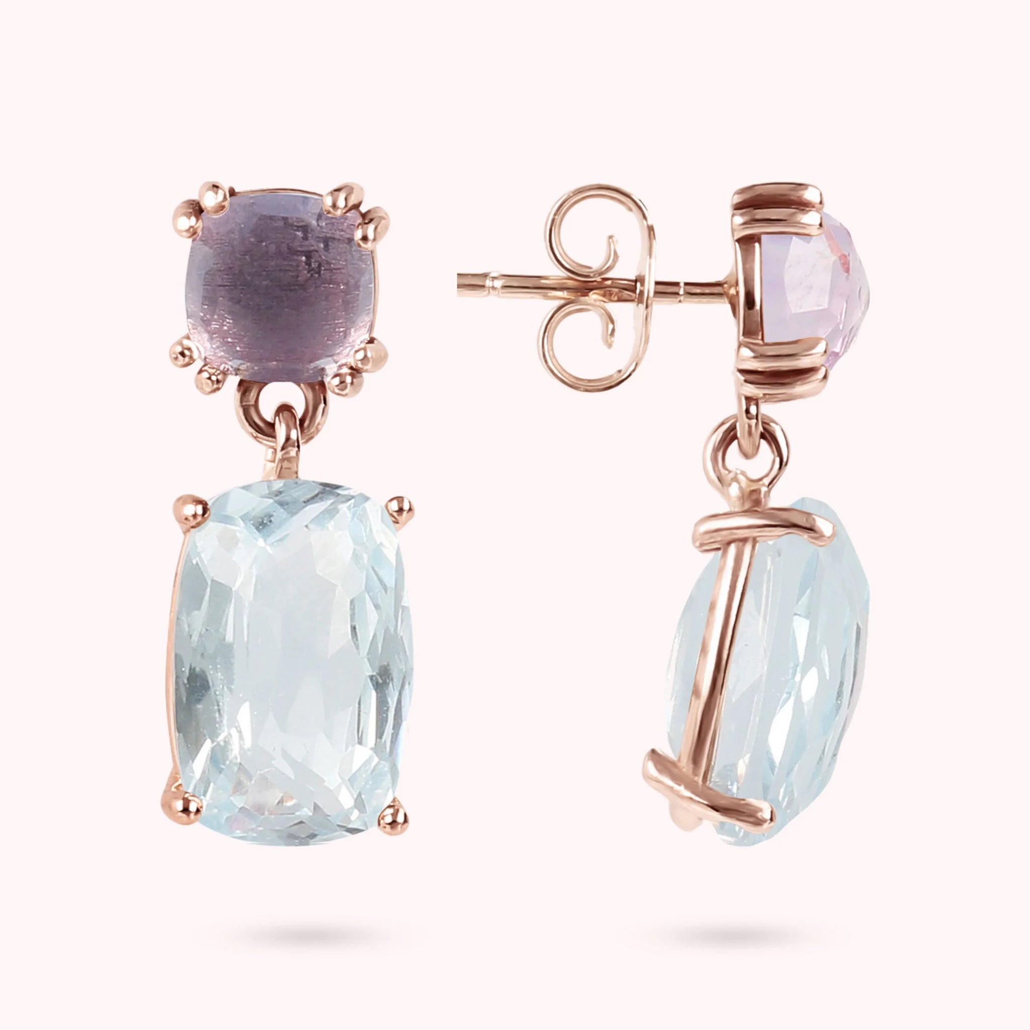 9 Kt rose gold Pendant Earrings