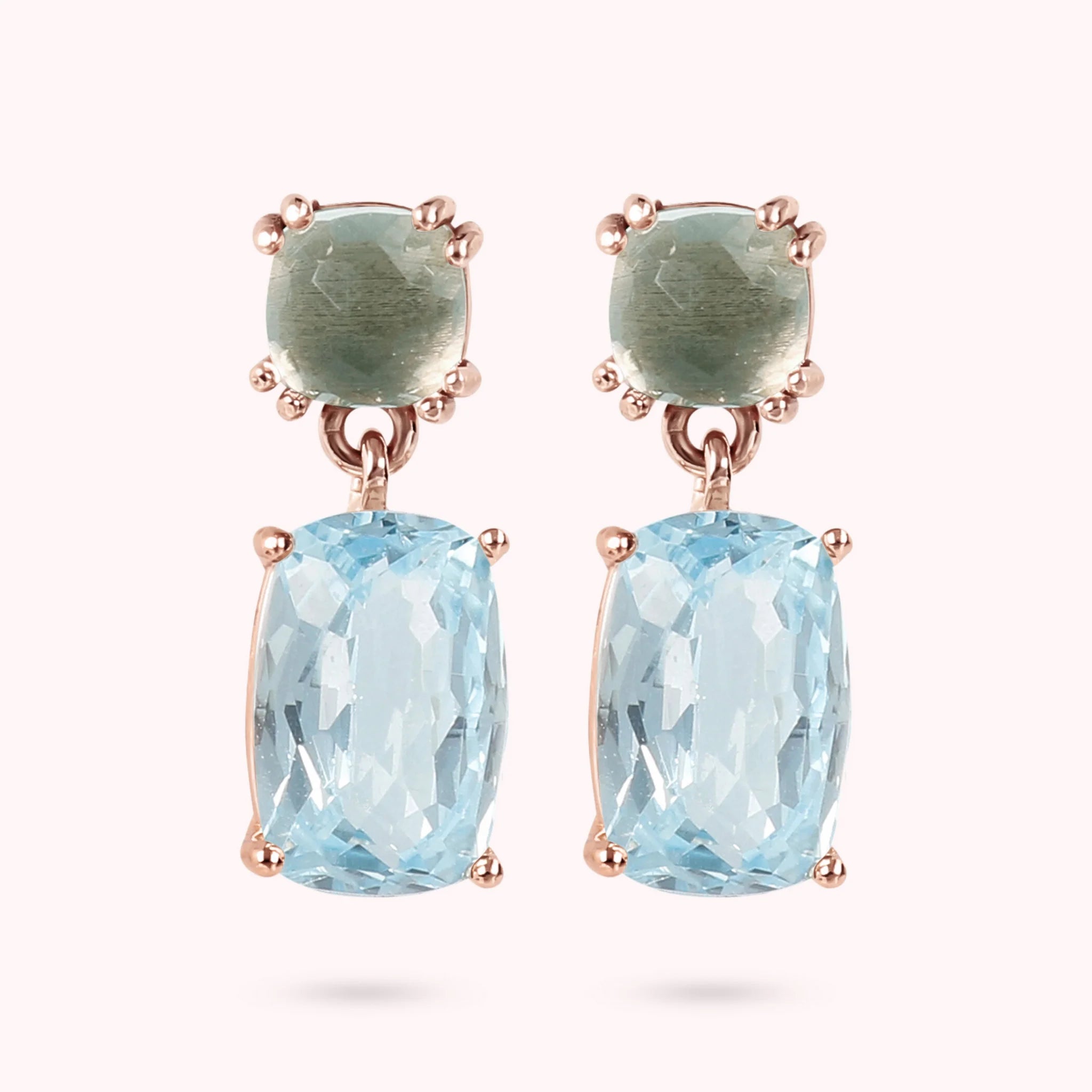 9 Kt rose gold Pendant Earrings