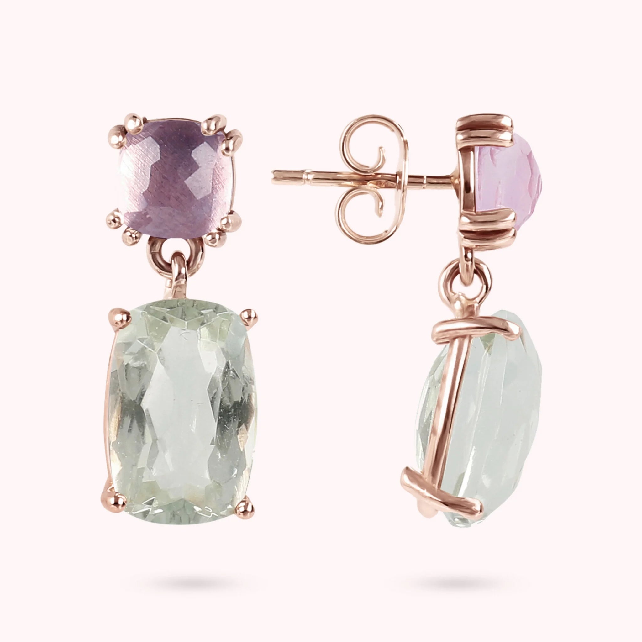 9 Kt rose gold Pendant Earrings