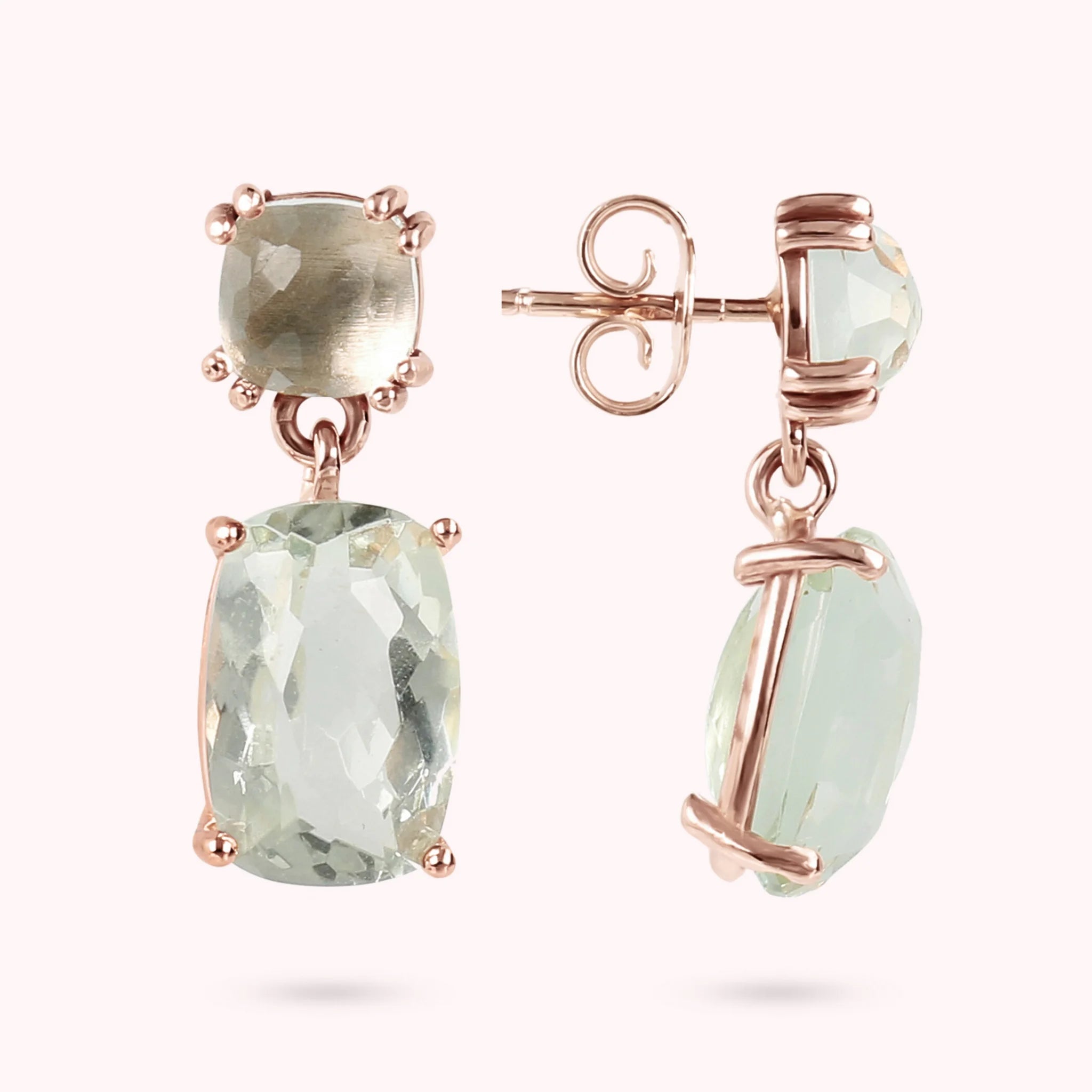 9 Kt rose gold Pendant Earrings