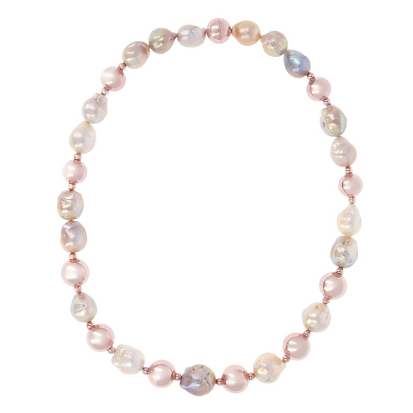 Necklace with Multicolor Freshwater Cultured Pearls