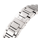 Steel wristwatch with Cubic Zirconia pavé