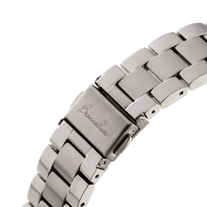 Two-tone steel wristwatch with Cubic Zirconia bezel