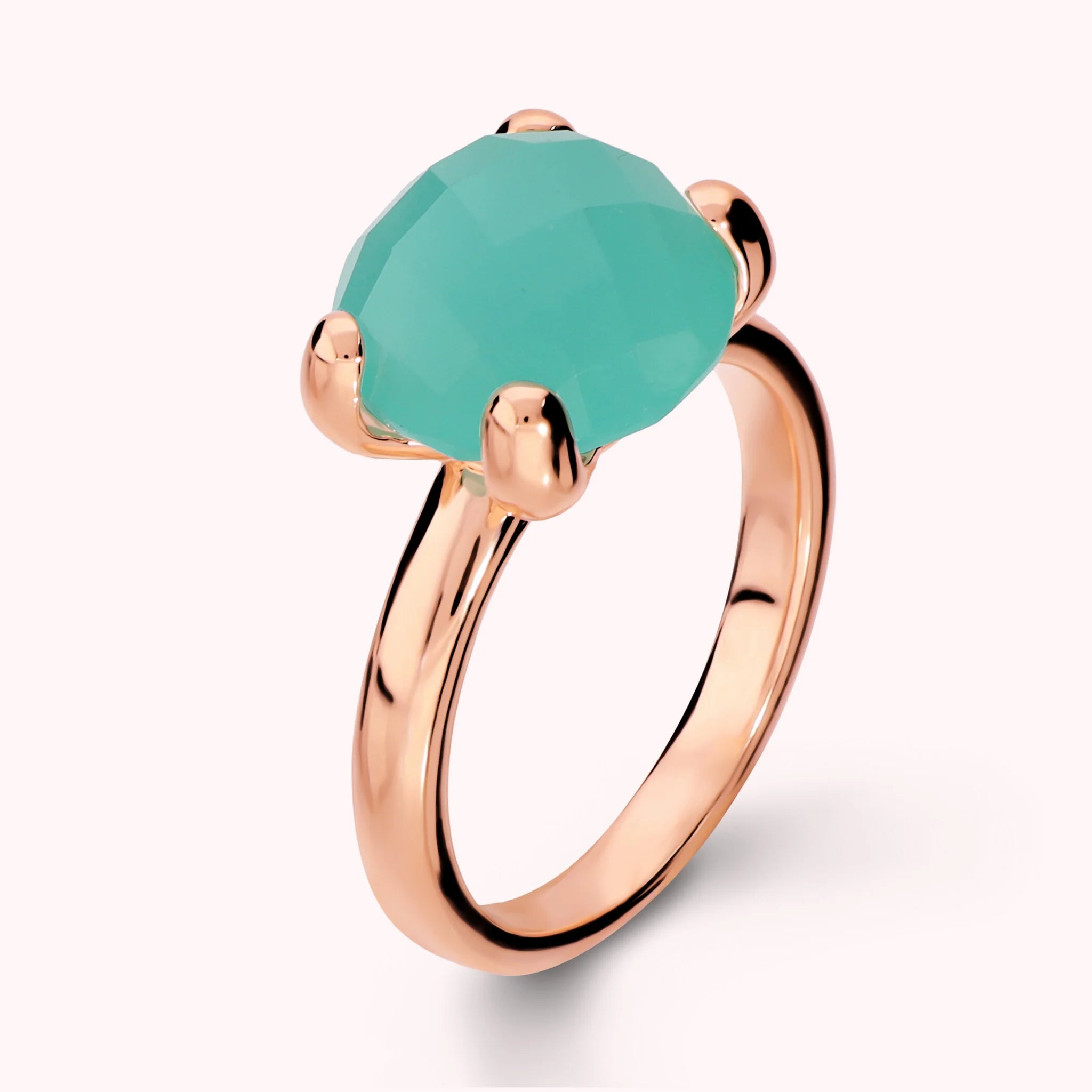 Large Cocktail Ring with Round Natural Stone