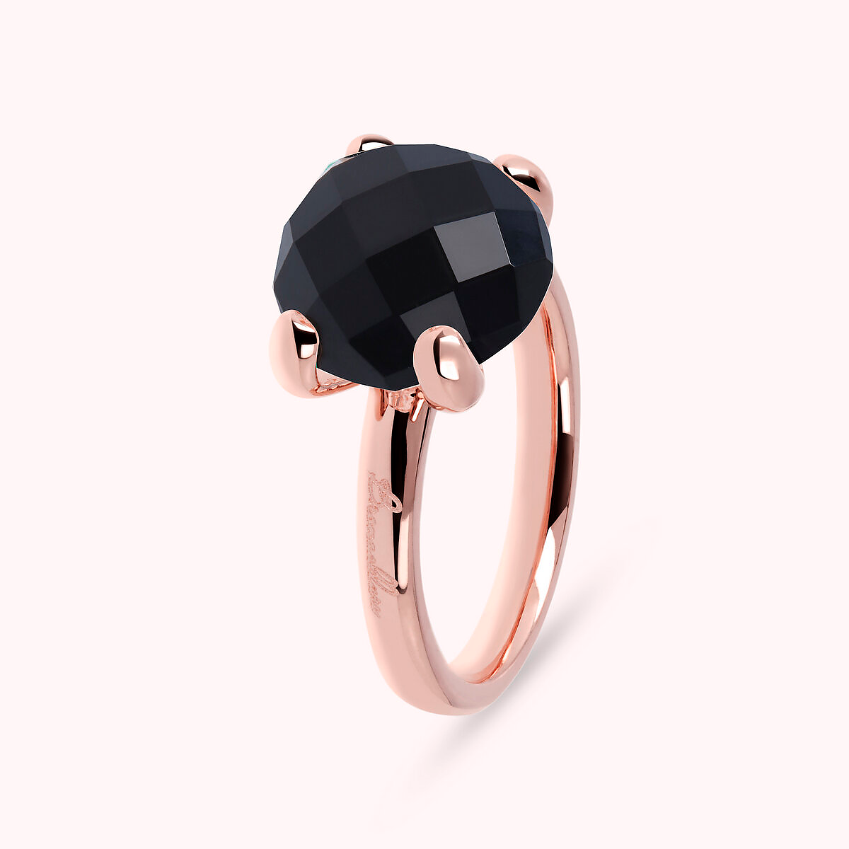 Large Cocktail Ring with Round Natural Stone