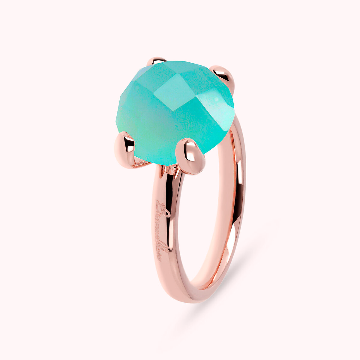 Large Cocktail Ring with Round Natural Stone