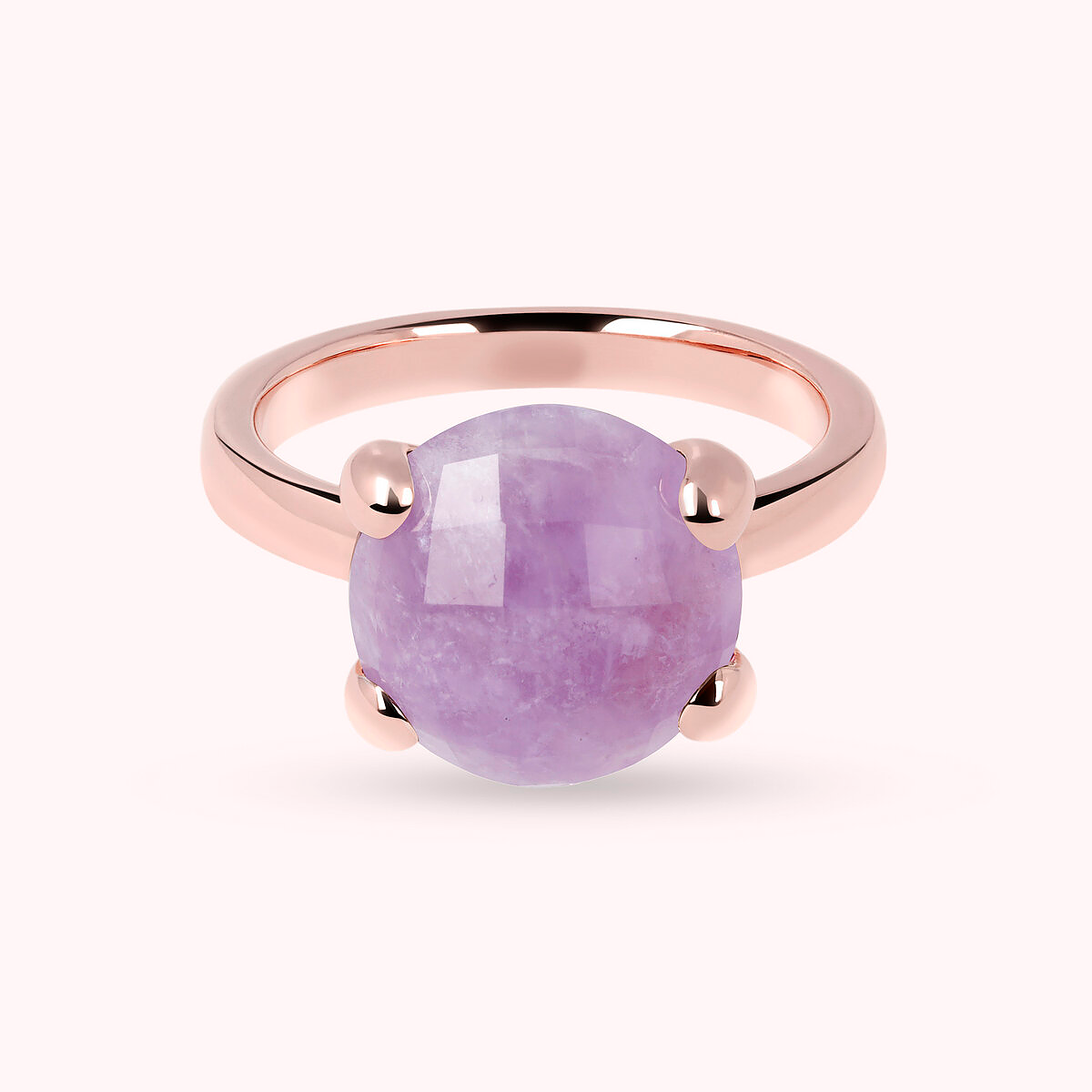 Large Cocktail Ring with Round Natural Stone