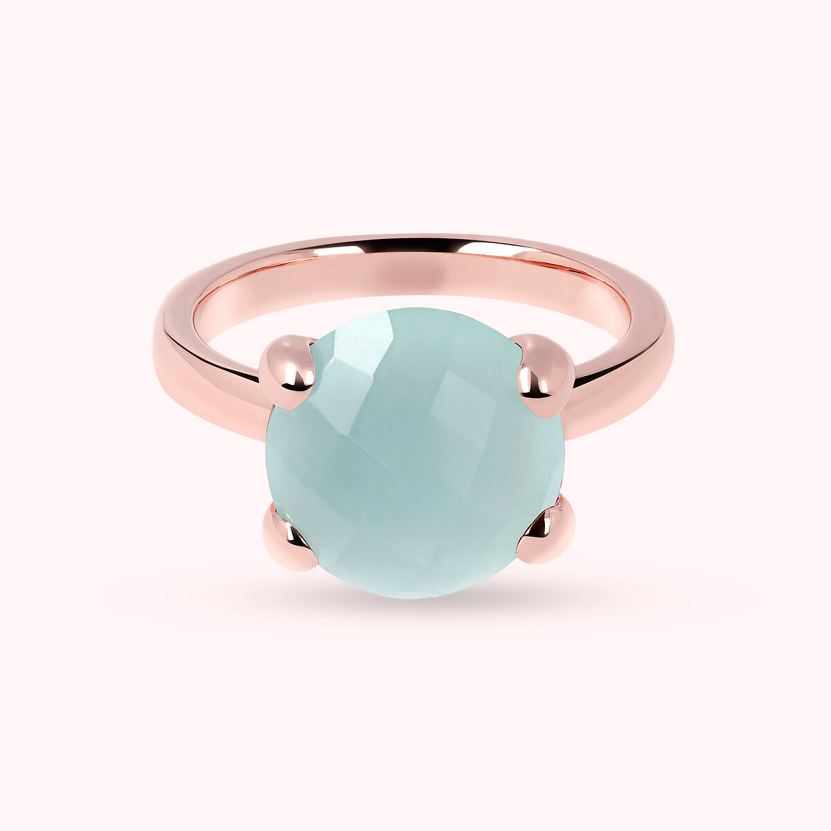 Large Cocktail Ring with Round Natural Stone