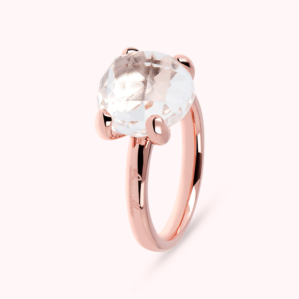 Large Cocktail Ring with Round Natural Stone