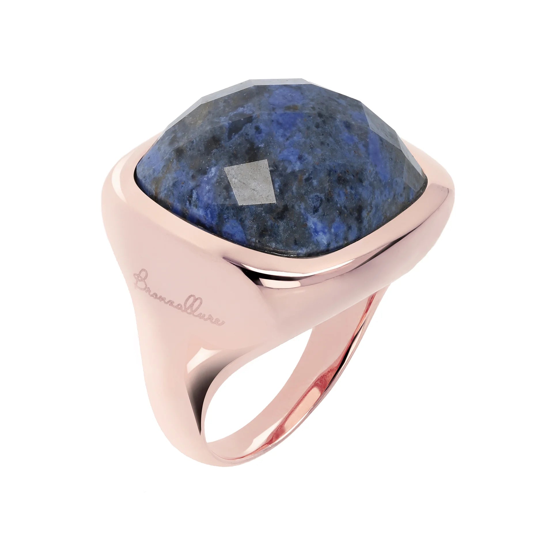 Square Ring with Faceted Stone