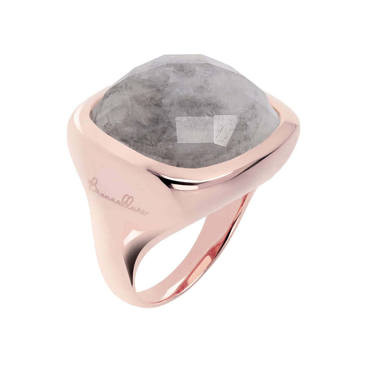 Anello Chevalier con Pietra Quadrata Sfaccettata