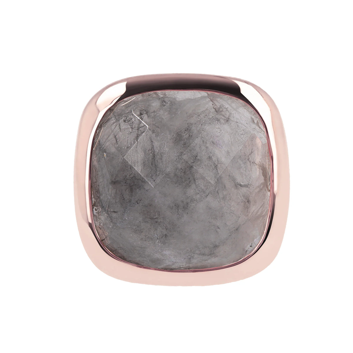 Anello Chevalier con Pietra Quadrata Sfaccettata