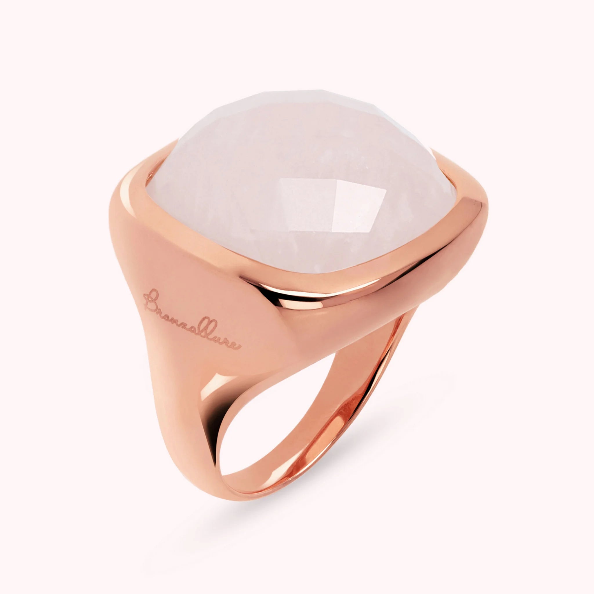 Square Ring with Faceted Stone
