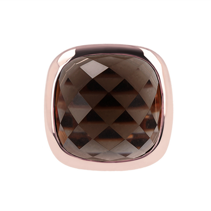 Chevalier Ring with Faceted Square Stone