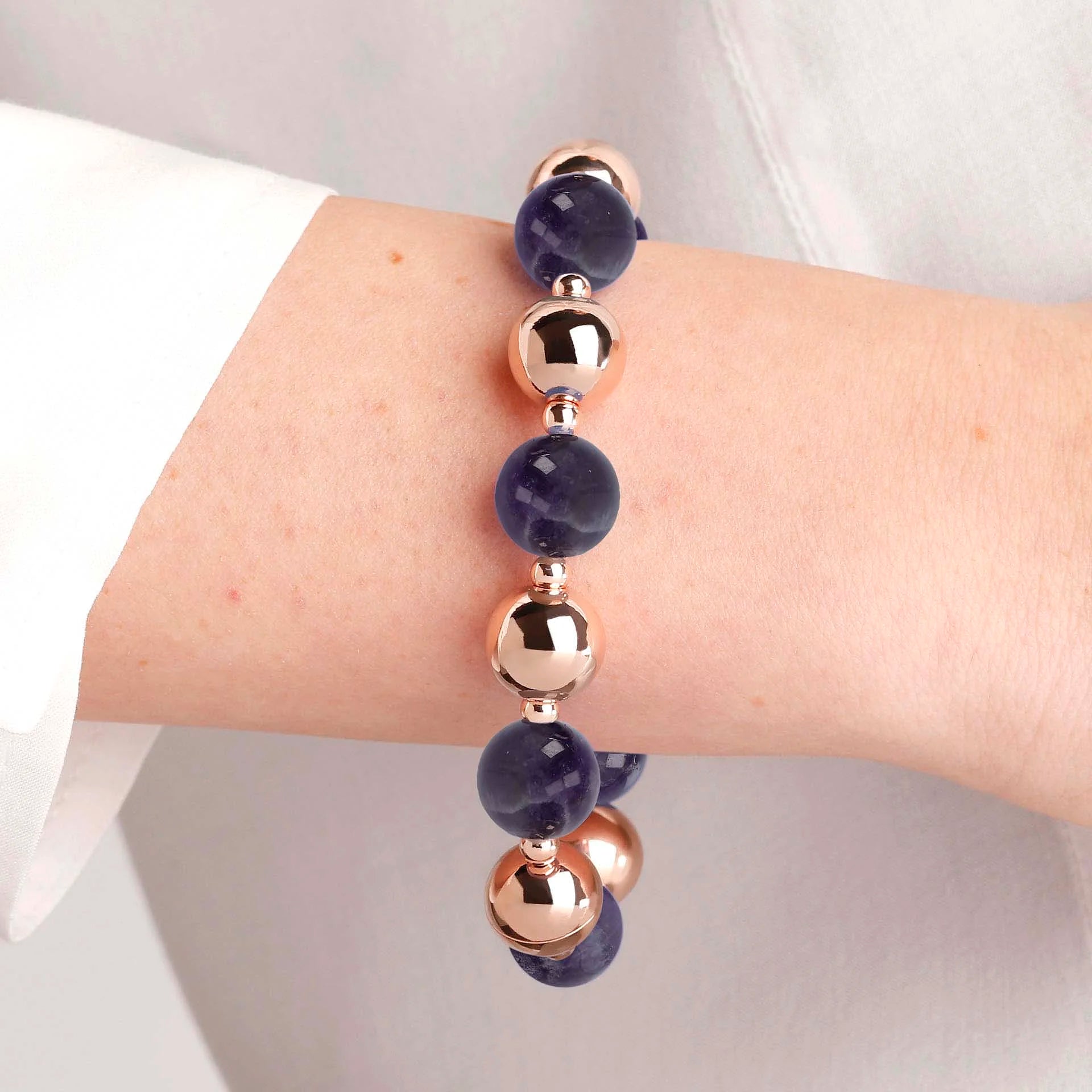 VARIEGATA ALTERNATED BEADED AND STONES BRACELET
