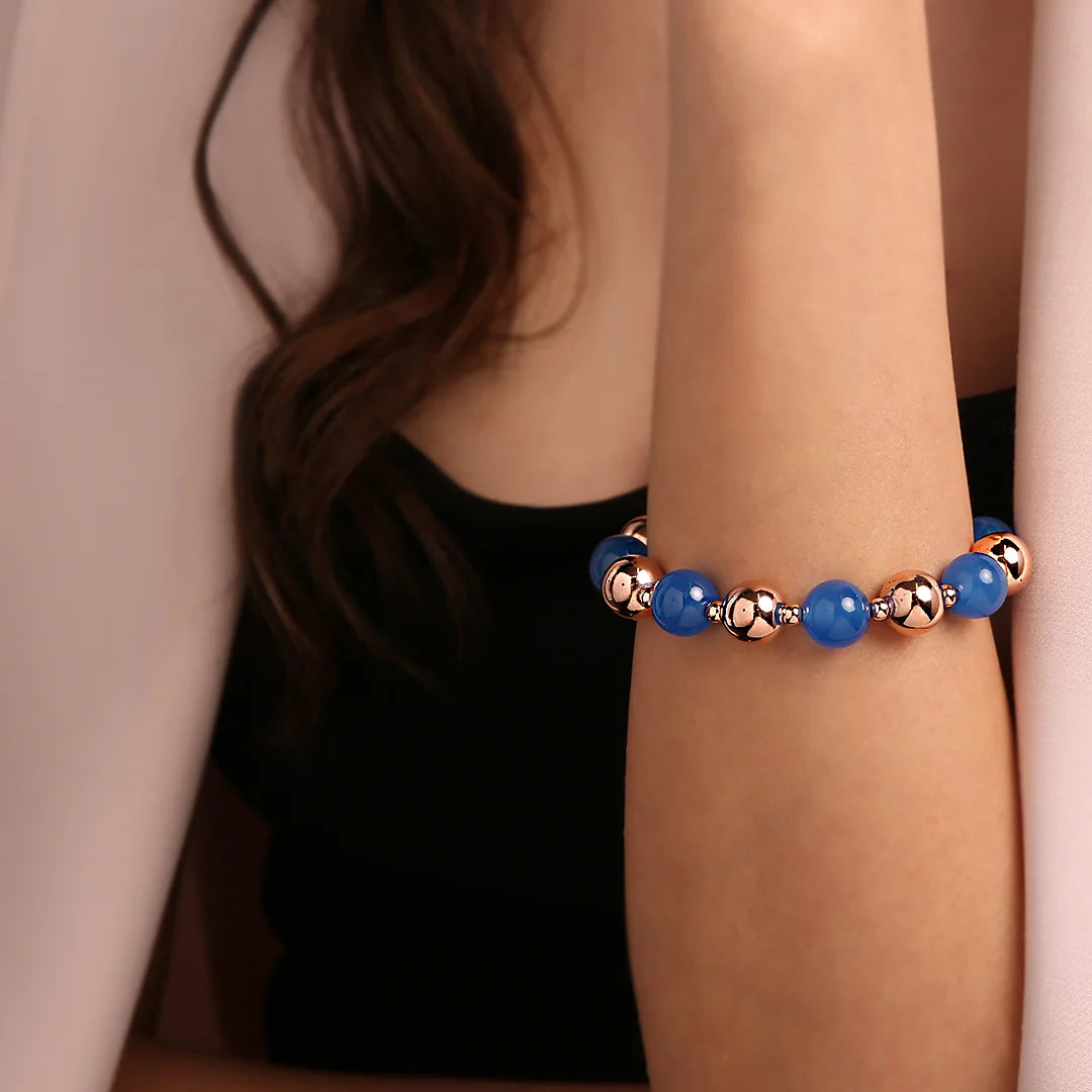 VARIEGATA ALTERNATED BEADED AND STONES BRACELET
