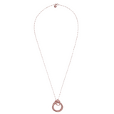 Long Forzatina Chain Necklace with Double Pendant with braided Rings