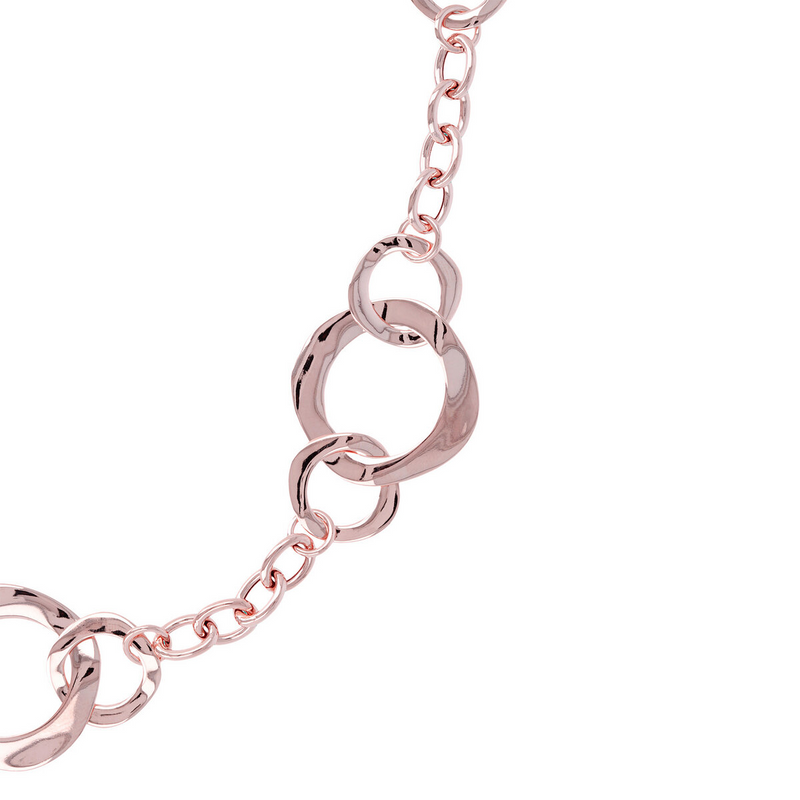 Long Rolo Chain Necklace with Rings 