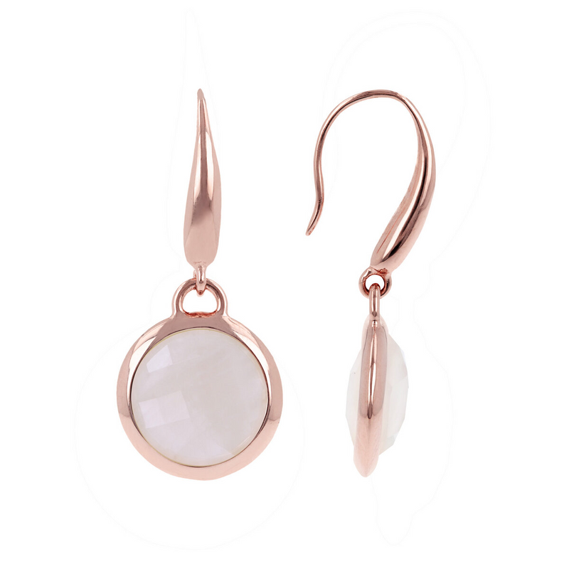 Pendant Earrings with Round Natural Stone