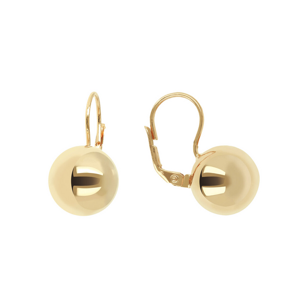 Golden Sphere Pendant Earrings