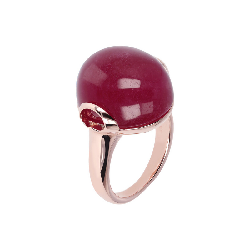 Cocktail Ring with Round Natural Stone