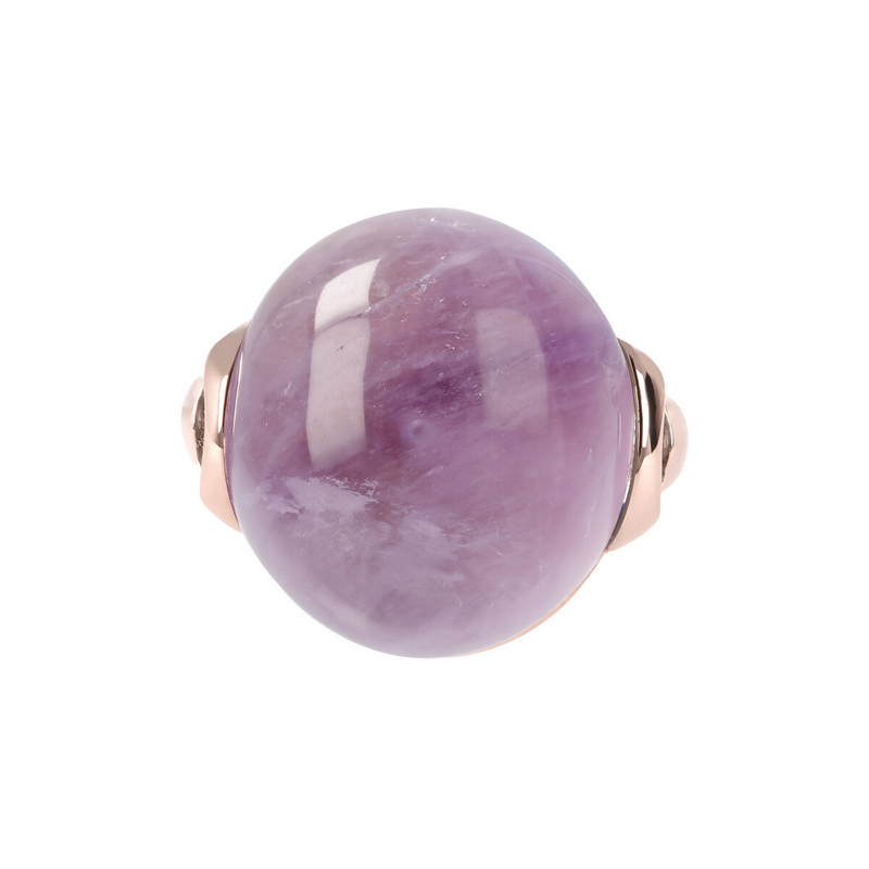 Cocktail Ring with Round Natural Stone