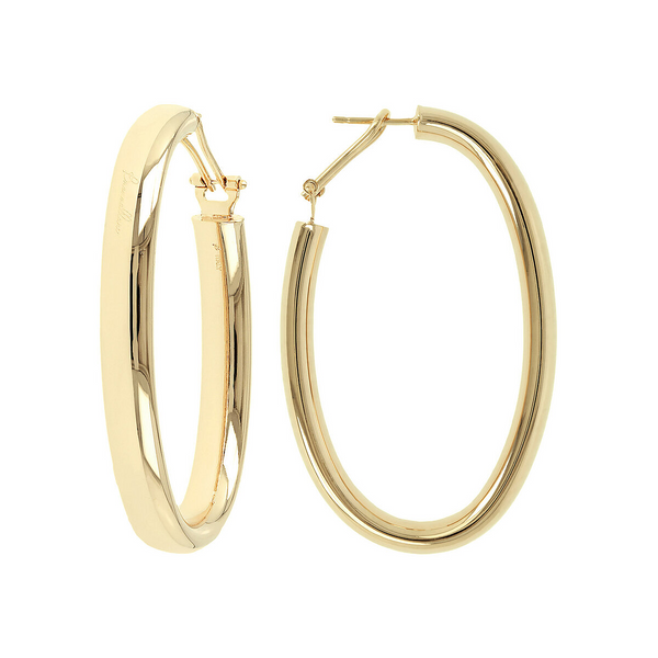 Golden Oval Hoop Earrings