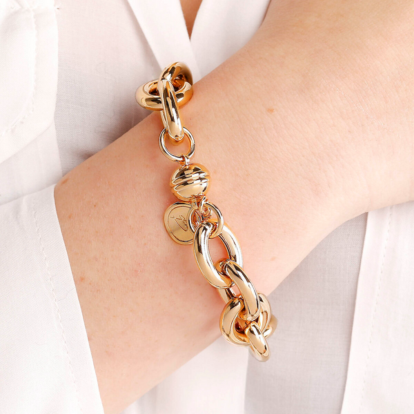 Golden Thick Rolo Chain Bracelet