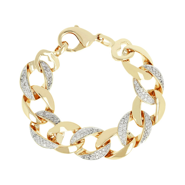 Bracelet chaîne Grumetta doré avec éléments pavés en zircone cubique